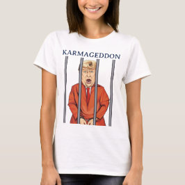 KARMAGEDDON:オレンジ色の囚人服姿のトランプ Funny Tシャツ