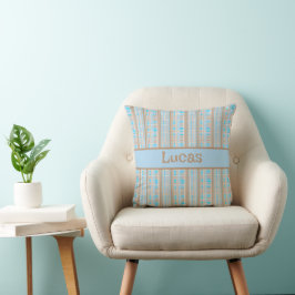 Karomuster blau braun grau クッション