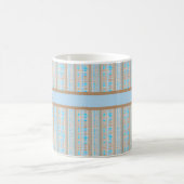 Karomuster blau braun grau コーヒーマグカップ (中央)