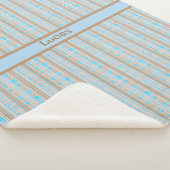 Karomuster blau braun grau シェルパブランケット (3/4)