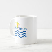 KARPATHOS Greece, Sun Waves コーヒーマグカップ (正面左)