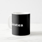 Karsten schwarz weiß personalisiert コーヒーマグカップ (正面左)