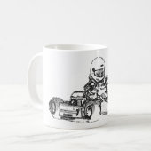 Kartの競争の鉛筆のスケッチ コーヒーマグカップ (正面左)