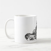 Kartの競争の鉛筆のスケッチ コーヒーマグカップ (左)