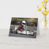 kartの競争をkarting行きますのバースデー・カードは カード (黄色い花)