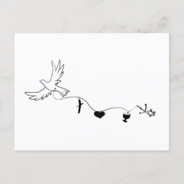 Karte mit Friedenstaube und christlichen Symbolen ポストカード