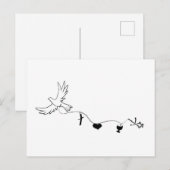 Karte mit Friedenstaube und christlichen Symbolen ポストカード (正面/裏面)