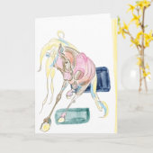 Karte mit Pferdemotiv, Geschenkkarte カード (黄色い花)