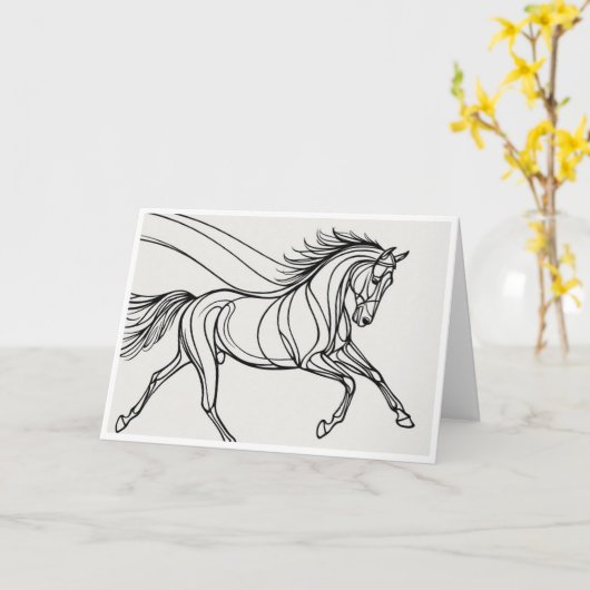 Karte Pferd カード (黄色い花)