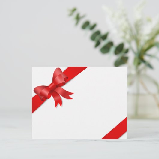 Karte Schleife rot ポストカード (スタンド正面)