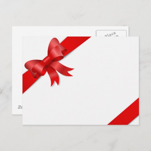 Karte Schleife rot ポストカード (正面/裏面)