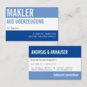 Kartenhaus Makler Termin Visitenkarten 名刺 (正面/裏面)