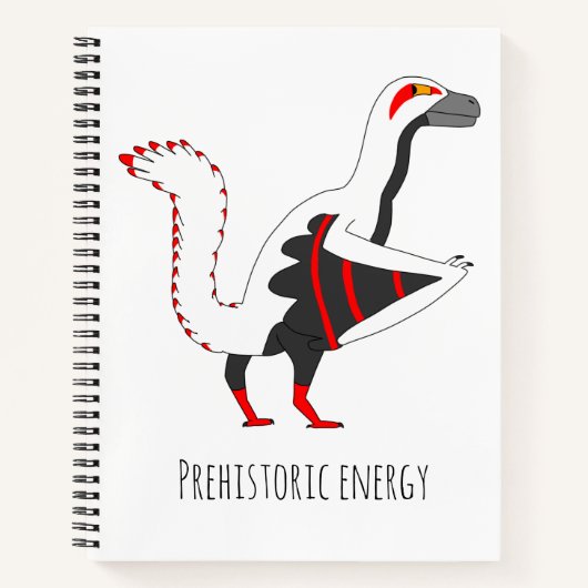 Karura the Archaeopteryx Dino Bird Spiral Notebook ノートブック (正面)