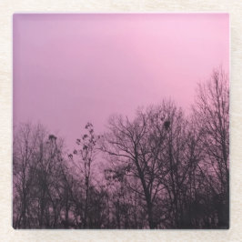 KASによる"すみれ色の空"の元の芸術 ガラスコースター