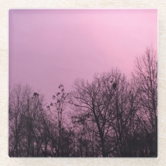 KASによる"すみれ色の空"の元の芸術 ガラスコースター