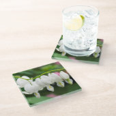 KASによる"白いハート"の元の芸術 ガラスコースター (アングル)