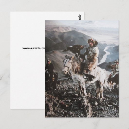 Kasachen von der Mongolei- Postkarte ポストカード (正面/裏面)