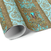 Kashafayeのエレガントでビクトリアンな光沢のあるモノグラム ラッピングペーパー (ロールコーナー)