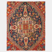 Kashan Poshti Central Persian Rug Print フリースブランケット (正面)