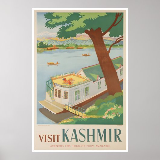 Kashmir Art India Travel Poster Indian Print ポスター (正面)