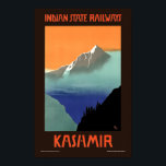 Kashmir Vintage Art Deco India Tourism Travel ポスター<br><div class="desc">This is a digitally enhanced print of a vintage 1910-1959 Art Deco Lithograph of Kashmir for India State Railways travel tourism.</div>