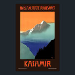 Kashmir Vintage Art Deco India Tourism Travel ポスター<br><div class="desc">This is a digitally enhanced print of a vintage 1910-1959 Art Deco Lithograph of Kashmir for India State Railways travel tourism.</div>