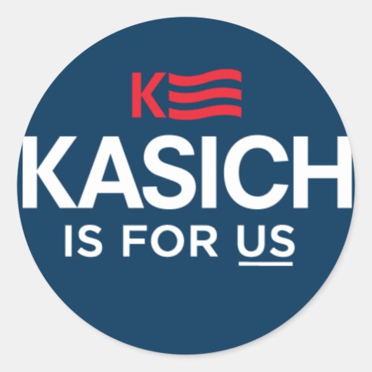 Kasichは米国ロゴ用 ラウンドシール (正面)