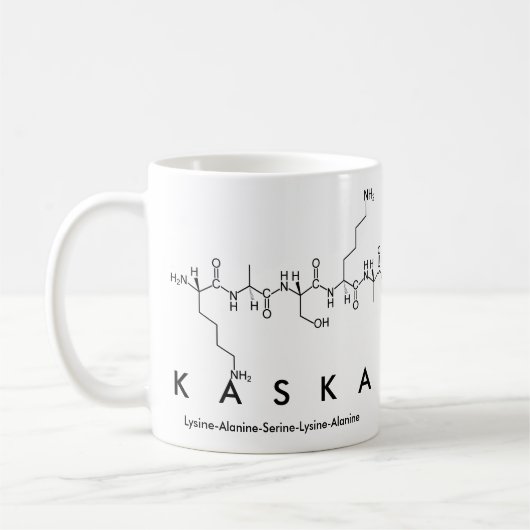 Kaskaのペプチッド名前のマグ コーヒーマグカップ (左)