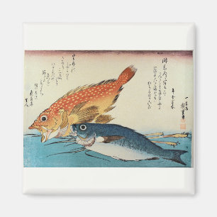 Kasogo & Hemedai – 広重の日本の魚 マグネット