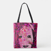 KasperKlothesの"かわいらしいピンクFace1"のトートバック トートバッグ (裏面)