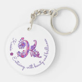 KassieのモノグラムKの名前および意味キーホルダー キーホルダー (裏面)