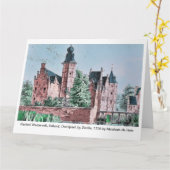 KASTEEL WESTERVELT 1729 A. de Haen drawing. card   カード (黄色い花)