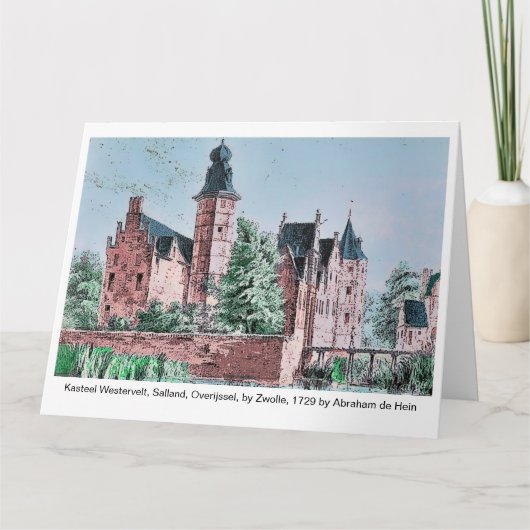 KASTEEL WESTERVELT 1729 A. de Haen drawing. card   カード (正面)