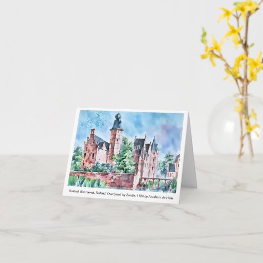 KASTEEL WESTERVELT 1729 A. de Haen drawing. card   カード (黄色い花)