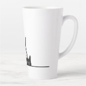 Kat lijn tekening. Drie katjes. Wereld Kattendag. カフェラテマグ (右)