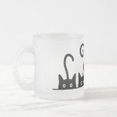 Kat lijn tekening. Drie katjes. Wereld Kattendag. フロストグラスマグカップ (左)