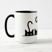 Kat lijn tekening. Drie katjes. Wereld Kattendag. マグカップ (左)