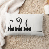 Kat lijn tekening. Drie katjes. Wereld Kattendag. ランバークッション (ブランケット)