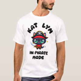 Kat Lym Cute Black Cat Pirate Art Tシャツ