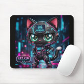 Kat Lym Cyberpunk Mecha Cat Desk Mat - Astro-Kat マウスパッド (マウス)