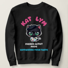 Kat Lym French Artist Mode Cat Sticker. スウェットシャツ