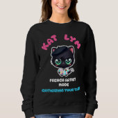 Kat Lym French Artist Mode Cat Sticker. スウェットシャツ (正面)