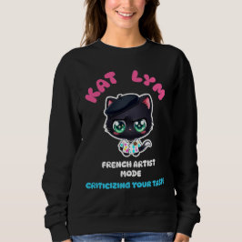 Kat Lym French Artist Mode Cat Sticker. スウェットシャツ