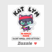 Kat Lym In Ninja Mode Black Cat シール (シート)