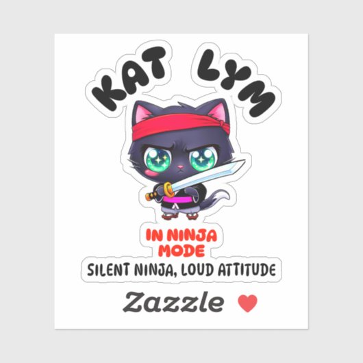 Kat Lym In Ninja Mode Black Cat シール (シート)