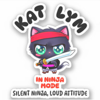 Kat Lym In Ninja Mode Black Cat シール