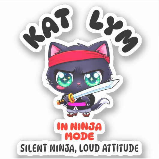 Kat Lym In Ninja Mode Black Cat シール (正面)