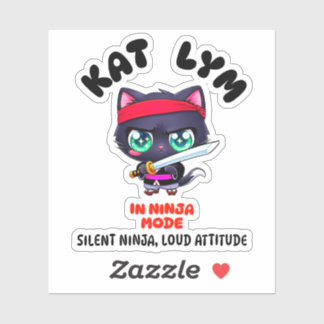 Kat Lym In Ninja Mode Cat Sticker シール