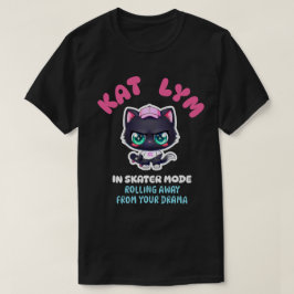 Kat Lym In Skater Mode Black Cat Tシャツ