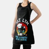 Kat Lym Sarcastic Chef Cat - Bon Appetit Now Leave エプロン (インサイチュ)